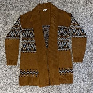 Maurice’s camel cardigan